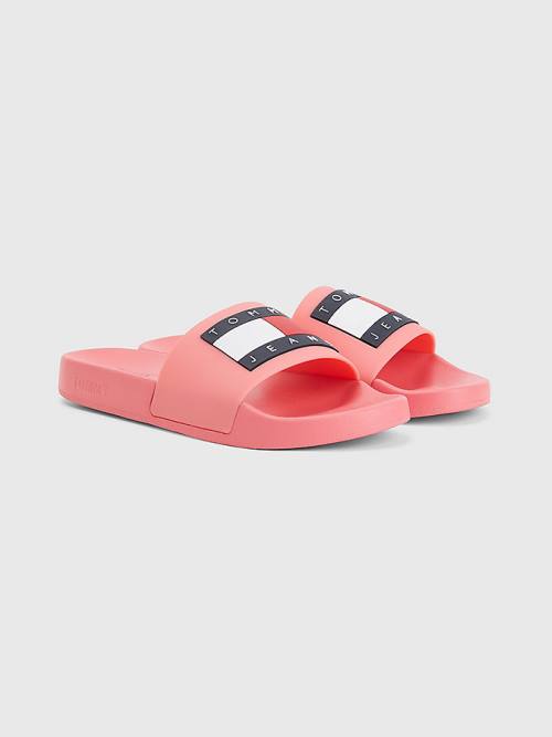 Tommy Hilfiger Badge Slides Ženske Sandali Roza | TH142ZWV