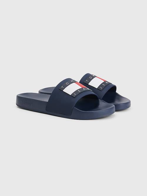 Tommy Hilfiger Badge Slides Ženske Sandali Modra | TH546PUB