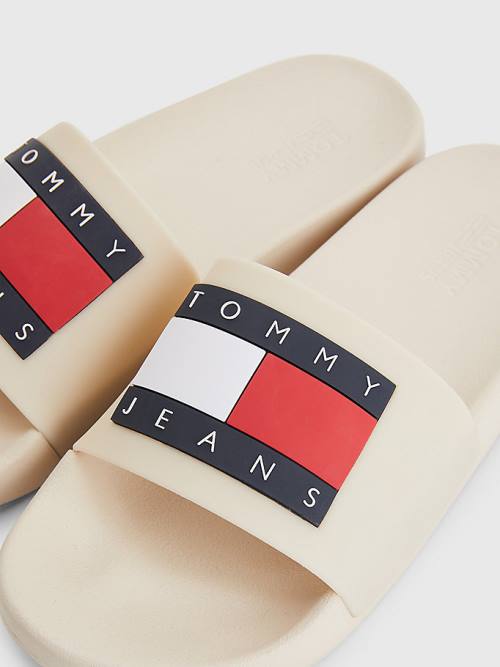 Tommy Hilfiger Badge Slides Ženske Sandali Bež | TH739INO