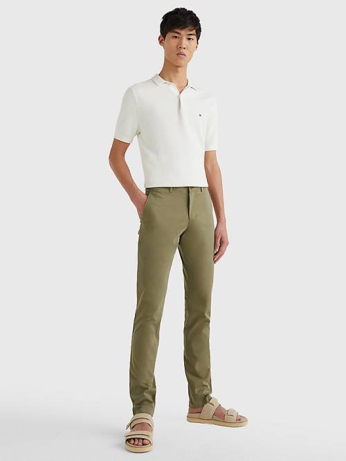 Tommy Hilfiger Bleecker Satin Slim Fit Chinos Moški Hlače Rjav | TH174DKH