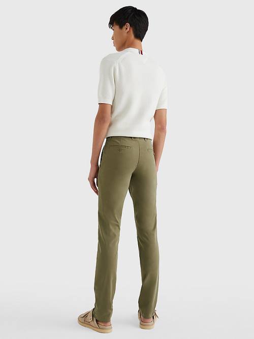 Tommy Hilfiger Bleecker Satin Slim Fit Chinos Moški Hlače Rjav | TH174DKH