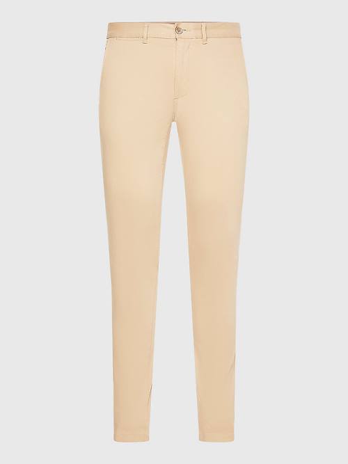 Tommy Hilfiger Bleecker Satin Slim Fit Chinos Moški Hlače Bež | TH341WZX