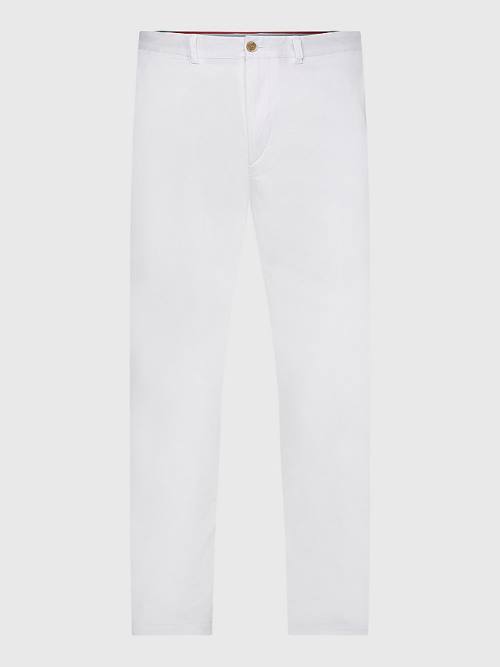 Tommy Hilfiger Bleecker Satin Slim Fit Chinos Moški Hlače Bela | TH639YUH