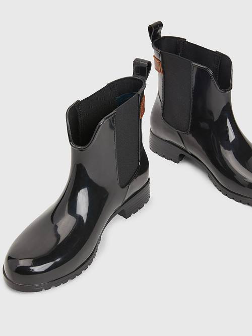 Tommy Hilfiger Buckled Ankle Wellies Ženske Škornji Črna | TH973GCZ