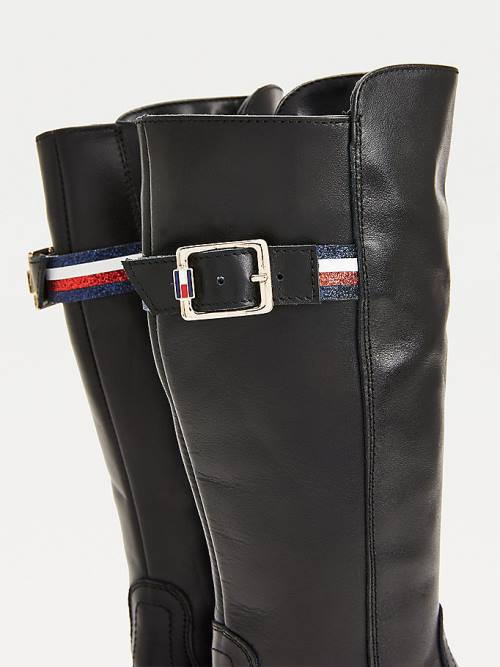 Tommy Hilfiger Calf Leather Dekleta Škornji Črna | TH953WSF