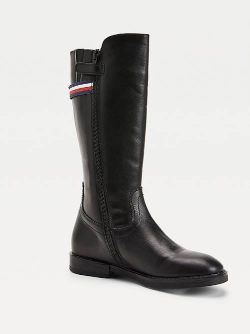 Tommy Hilfiger Calf Leather Dekleta Škornji Črna | TH953WSF