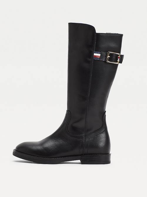 Tommy Hilfiger Calf Leather Dekleta Škornji Črna | TH953WSF