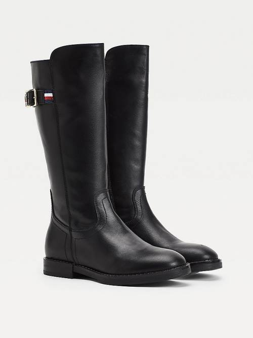 Tommy Hilfiger Calf Leather Dekleta Škornji Črna | TH953WSF