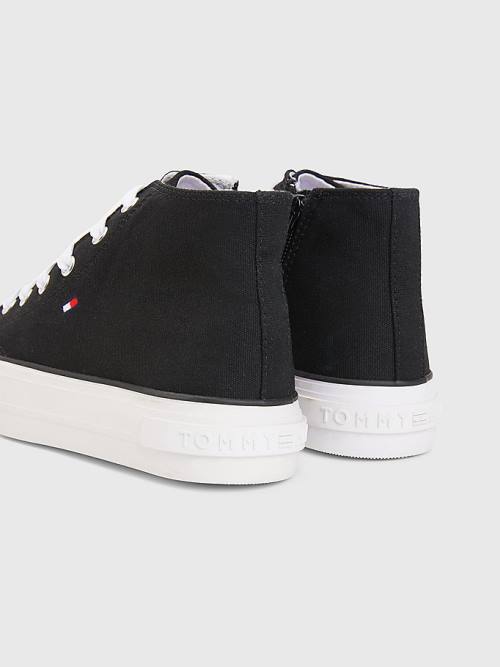 Tommy Hilfiger Canvas Chunky High-Top Dekleta Superge Črna | TH138AYR