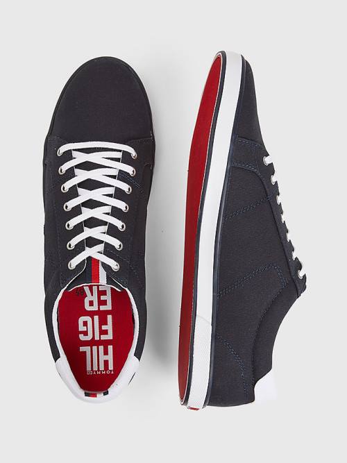 Tommy Hilfiger Canvas Lace Up Moški Superge Modra | TH530LKX