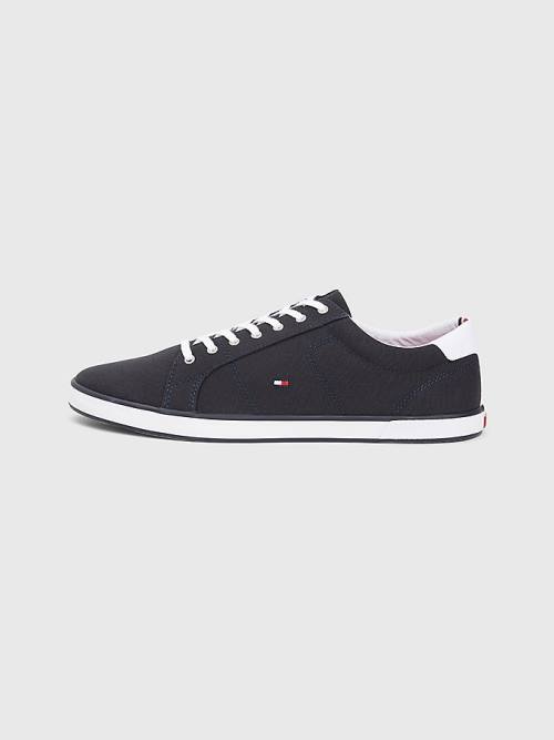 Tommy Hilfiger Canvas Lace Up Moški Superge Modra | TH530LKX