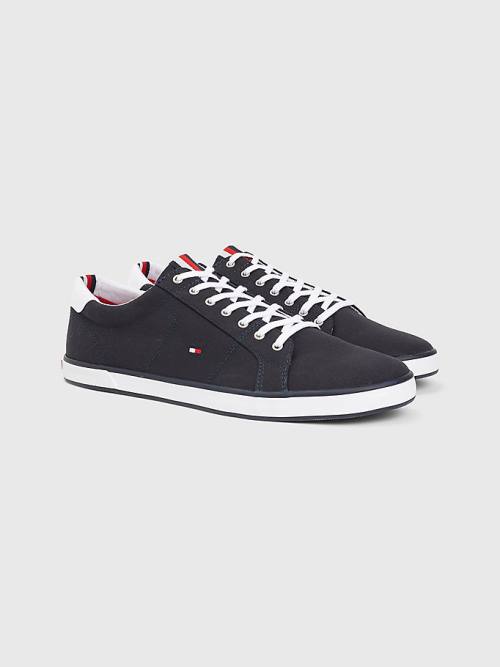 Tommy Hilfiger Canvas Lace Up Moški Superge Modra | TH530LKX