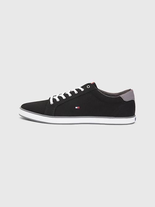 Tommy Hilfiger Canvas Lace Up Moški Superge Črna | TH653ZLB