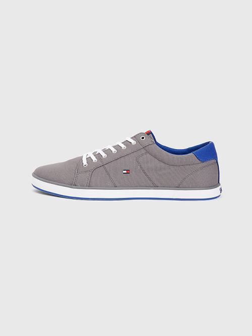 Tommy Hilfiger Canvas Lace Up Moški Superge Siva | TH873AYQ