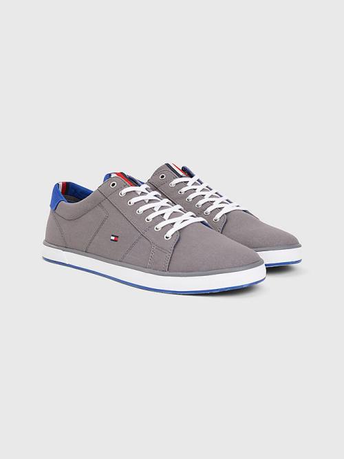 Tommy Hilfiger Canvas Lace Up Moški Superge Siva | TH873AYQ