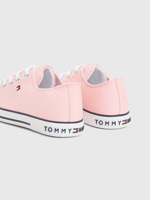 Tommy Hilfiger Canvas Low-Top Flag Dekleta Superge Roza | TH529GPA