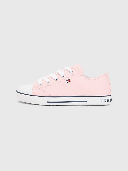 Tommy Hilfiger Canvas Low-Top Flag Dekleta Superge Roza | TH529GPA