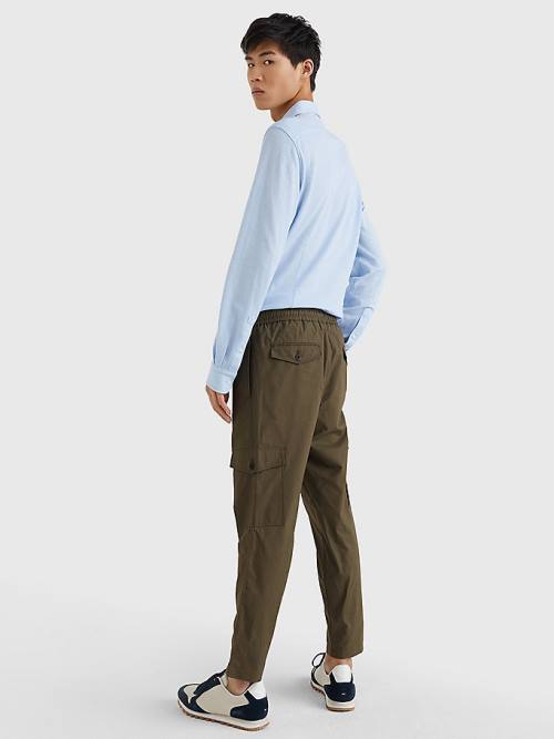 Tommy Hilfiger Cargo Relaxed Fit Poplin Chinos Moški Hlače Kaki | TH602CMO