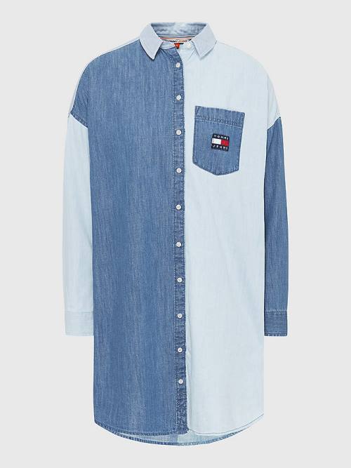 Tommy Hilfiger Chambray Denim Mix Shirt Ženske Obleke Denim | TH764THP