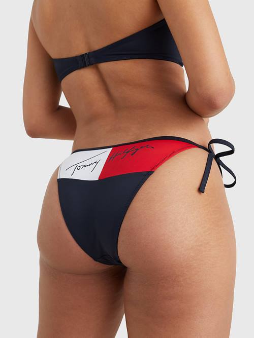 Tommy Hilfiger Cheeky Side Tie Bikini Bottoms Ženske Kopalke Modra | TH390AKP