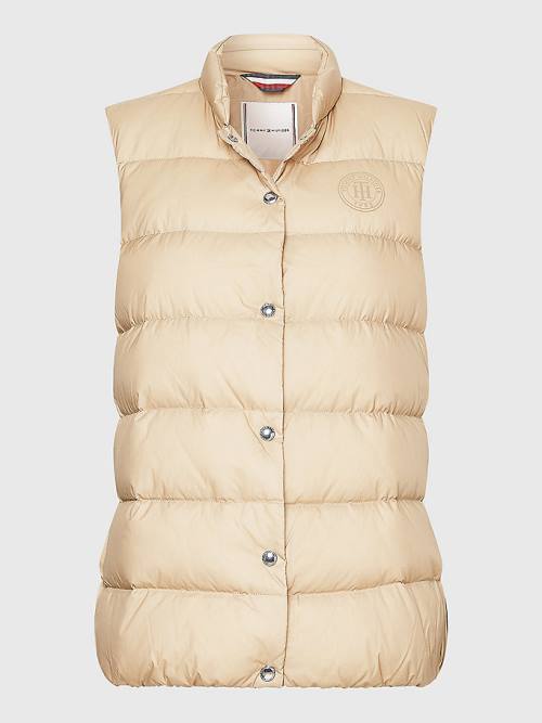 Tommy Hilfiger Chic Down-Filled Vest Ženske Plašč Bež | TH387FXH