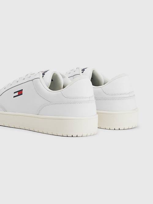 Tommy Hilfiger City Leather Cupsole Moški Superge Bela | TH780KXA