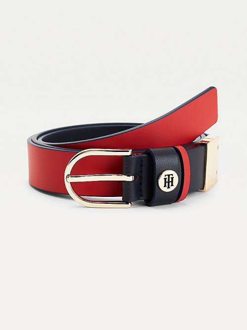 Tommy Hilfiger Classics Reversible Organic Leather Ženske Pas Za Hlače Modra | TH895ALM