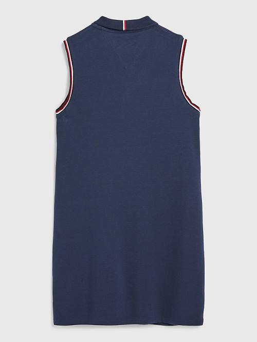 Tommy Hilfiger Classics Sleeveless Polo Dekleta Obleke Modra | TH823ZVX