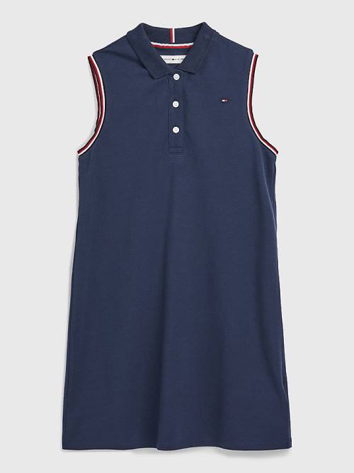 Tommy Hilfiger Classics Sleeveless Polo Dekleta Obleke Modra | TH823ZVX