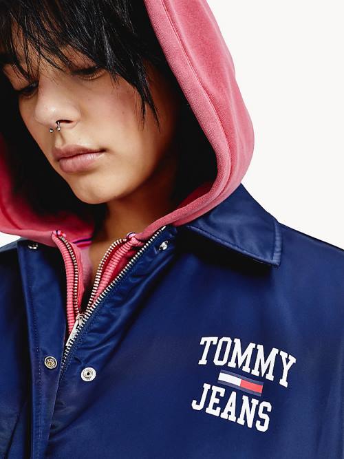 Tommy Hilfiger College Recycled Coach Ženske Jakne Modra | TH456ZBD