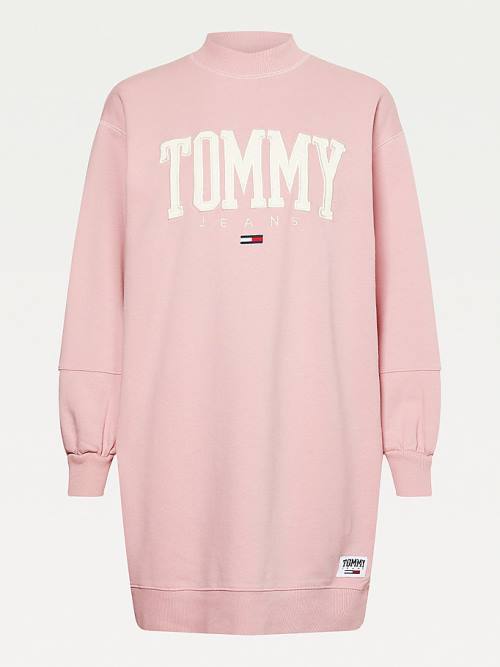 Tommy Hilfiger College Sweatshirt Ženske Obleke Roza | TH790SYF