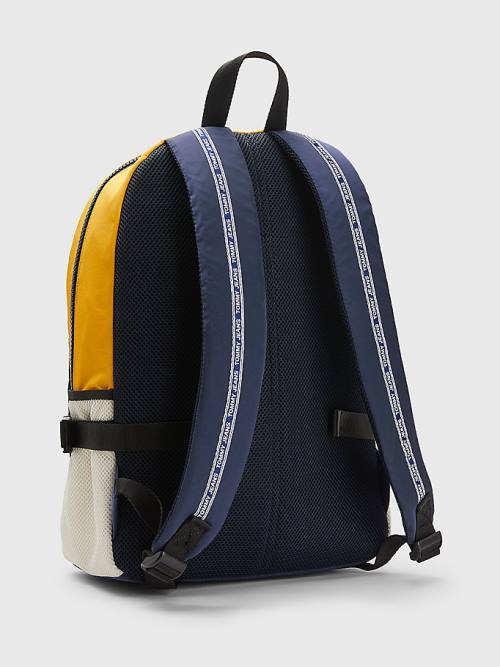 Tommy Hilfiger Colour-Blocked Backpack Moški Torbice Modra | TH345ZQE