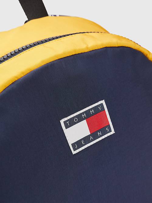 Tommy Hilfiger Colour-Blocked Backpack Moški Torbice Modra | TH345ZQE