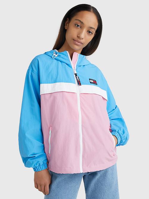 Tommy Hilfiger Colour-Blocked Chicago Windbreaker Ženske Jakne Roza | TH879VMI