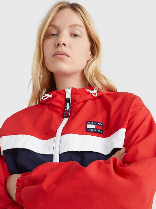 Tommy Hilfiger Colour-Blocked Chicago Windbreaker Ženske Jakne Modra | TH905XYV