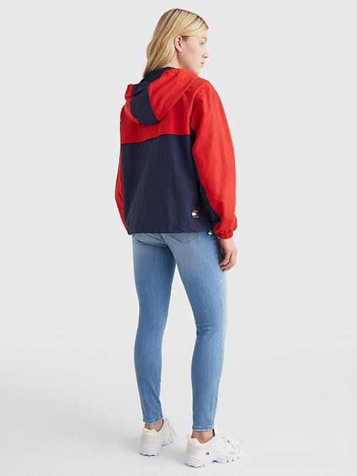 Tommy Hilfiger Colour-Blocked Chicago Windbreaker Ženske Jakne Modra | TH905XYV