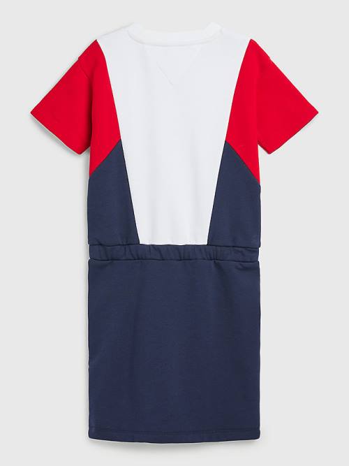 Tommy Hilfiger Colour-Blocked Knit Dekleta Obleke Modra | TH345WZQ