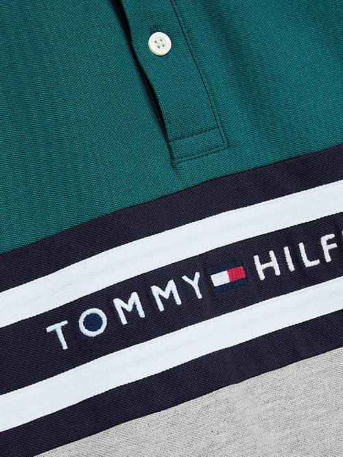 Tommy Hilfiger Colour-Blocked Logo Polo Fantje Majice Zelena | TH723VOH