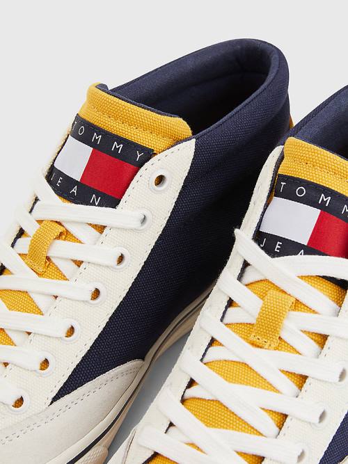 Tommy Hilfiger Colour-Blocked Mid Top Moški Superge Modra | TH567TYP