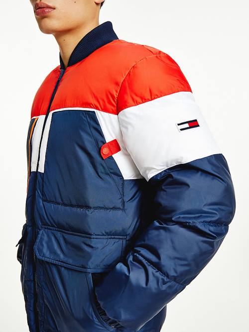 Tommy Hilfiger Colour-Blocked Padded Bomber Moški Jakne Modra | TH560JGY