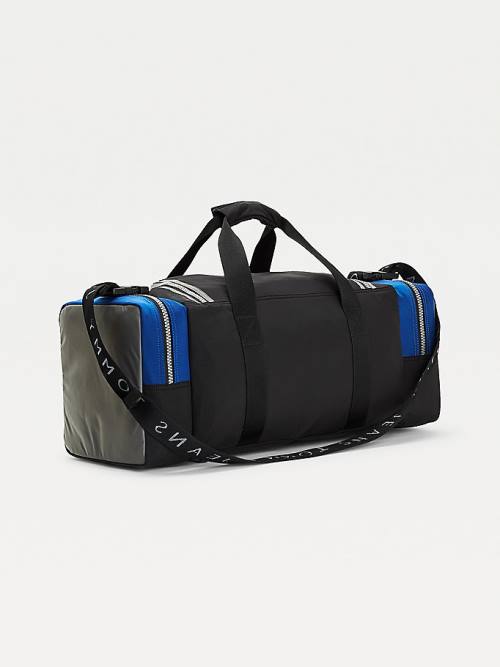 Tommy Hilfiger Colour-Blocked Recycled Nylon Duffle Moški Torbice Črna | TH476OAX