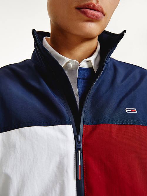 Tommy Hilfiger Colour-Blocked Zip-Thru Moški Jakne Modra | TH604JHO