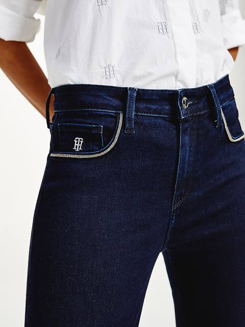 Tommy Hilfiger Como Mid Rise Skinny Monogram Ženske Kavbojke Denim | TH970MKE