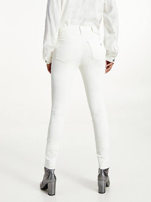 Tommy Hilfiger Como Mid Rise Skinny White TH Soft Ženske Kavbojke Denim | TH249YSL