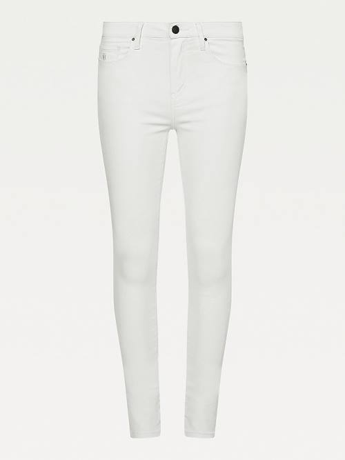 Tommy Hilfiger Como Mid Rise Skinny White TH Soft Ženske Kavbojke Denim | TH249YSL