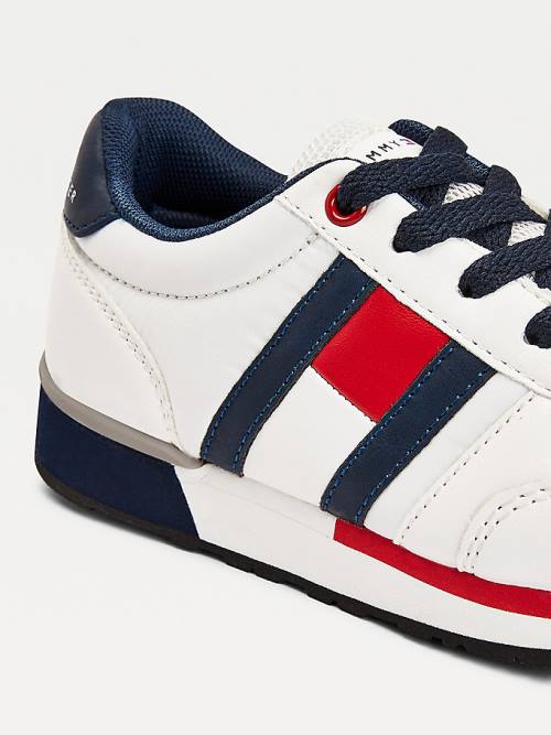 Tommy Hilfiger Contrast Detail Low-Top Fantje Superge Bela | TH324QZG