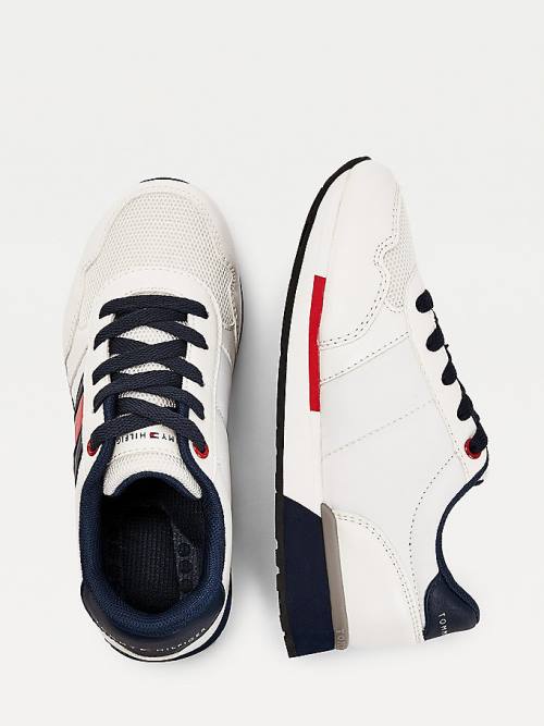 Tommy Hilfiger Contrast Detail Low-Top Fantje Superge Bela | TH324QZG