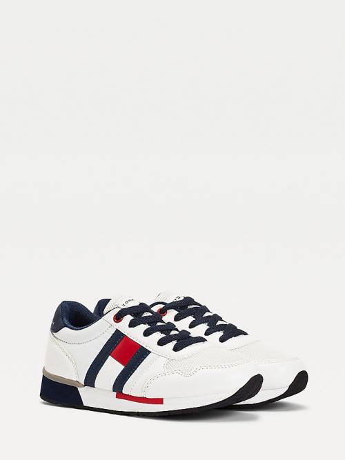 Tommy Hilfiger Contrast Detail Low-Top Fantje Superge Bela | TH324QZG