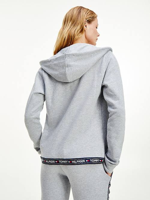 Tommy Hilfiger Cotton Terry Lounge Ženske Pulover s kapuco Siva | TH578CAG