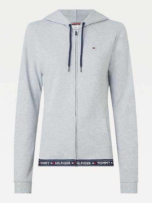 Tommy Hilfiger Cotton Terry Lounge Ženske Pulover s kapuco Siva | TH578CAG